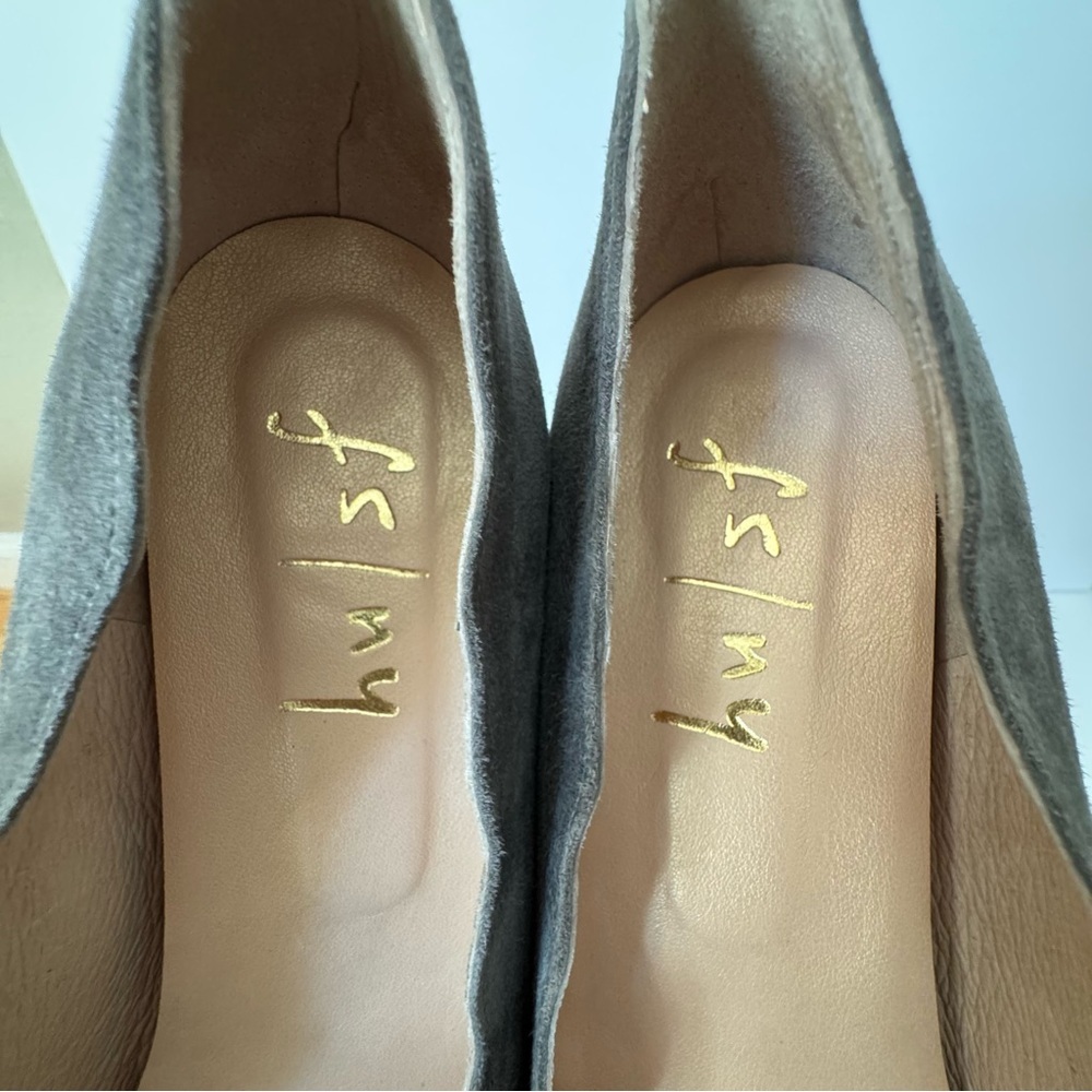 FRENCH SOLE Wave Suede Anthracite Gray Block Heel Pumps 2.5” with Box Size 10.5 - Picture 15 of 15